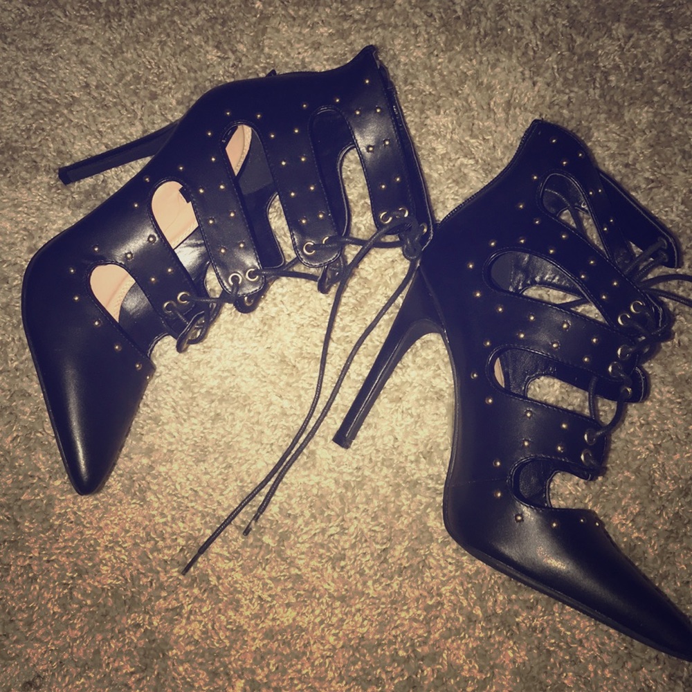 Black Gold studded Gladiator Booties
